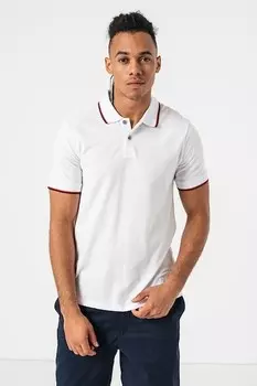 Тонкая хлопковая футболка с воротником ARMANI EXCHANGE, белый