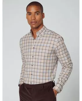 Тонкая мужская рубашка с разноцветным клетчатым принтом Hackett, мультиколор