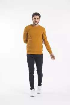 Тонкая мужская толстовка Slim Fit с круглым вырезом и длинными рукавами SPR2019K18 Sperlife, горчично-желтый