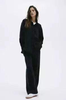 Тонкая полосатая рубашка H&M, черный