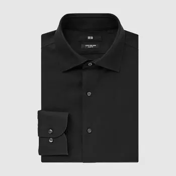 Тонкая рубашка без железа UNIQLO, черный