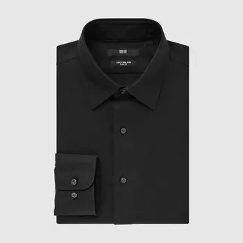 Тонкая рубашка без железа UNIQLO, черный