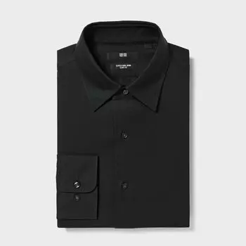 Тонкая рубашка без железа UNIQLO, черный