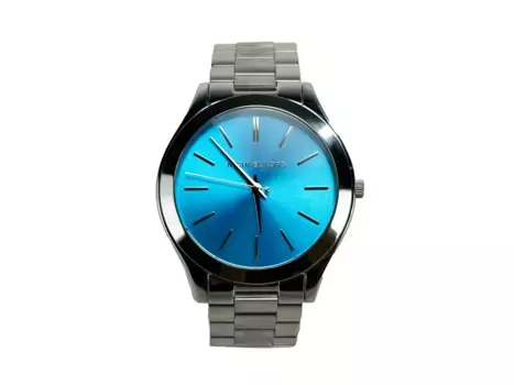Тонкие часы Runway из нержавеющей стали, цвет синий, серебристый MK3292 Michael Kors