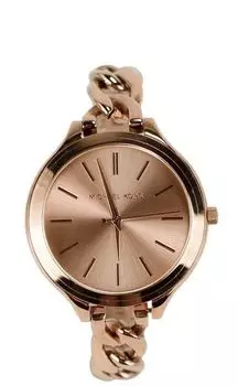 Тонкие часы Runway из нержавеющей стали с цепочкой цвета розового золота MK3223 Michael Kors
