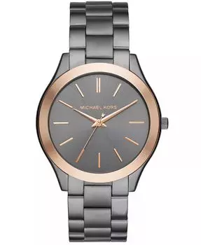 Тонкие часы унисекс Runway из бронзы из нержавеющей стали, 44 мм Michael Kors, серебро
