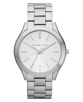 Тонкие часы унисекс с браслетом из нержавеющей стали, 42 мм Michael Kors, серебро