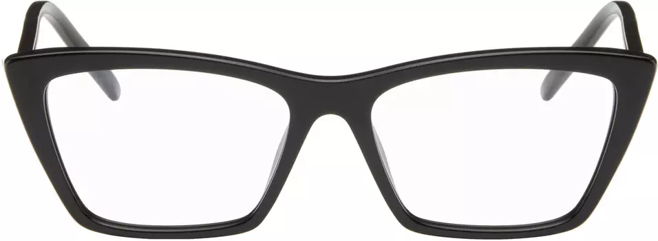 Тонкие черные очки SL 737 Mica Saint Laurent, Black/Black/Transparent