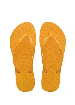 Тонкие детские пляжные тапочки Havaianas, желтый