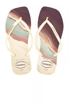 Тонкие квадратные модные сандалии Havaianas, buttercream