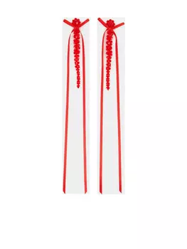 Тонкие ленточные серьги-бантики Simone Rocha, красный