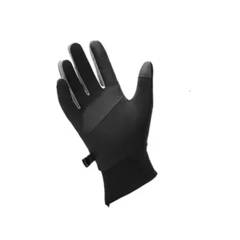 Тонкие мужские перчатки, зимние велосипедные, теплые мотоциклетные, защита от осеннего холода, женские беговые, черные плюс бархат, размер S Xianluozi