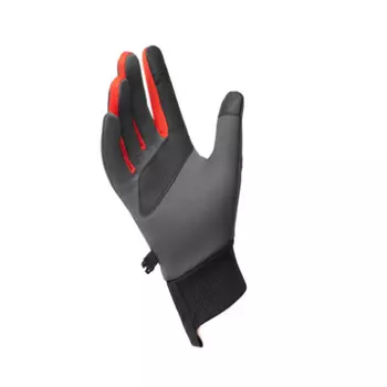 Тонкие мужские перчатки, зимние велосипедные, теплые мотоциклы, защита от осеннего холода, женские беговые, красные, черные плюс бархат, размер L Xianluozi