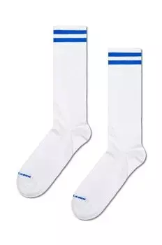 Тонкие однотонные носки Sneaker Crew Happy Socks, белый