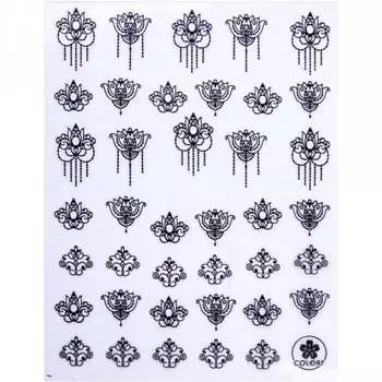 Тонкие самоклеящиеся наклейки для ногтей Colorf Cb-174 Черный Черный, AllePaznokcie