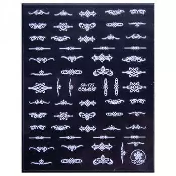 Тонкие самоклеящиеся наклейки для ногтей Colorf Cb-175 Белый Белый, AllePaznokcie