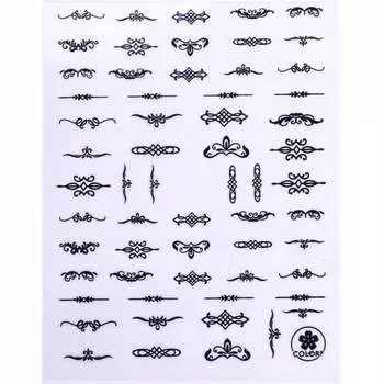 Тонкие самоклеящиеся наклейки для ногтей Colorf CB №175 Черный, AllePaznokcie