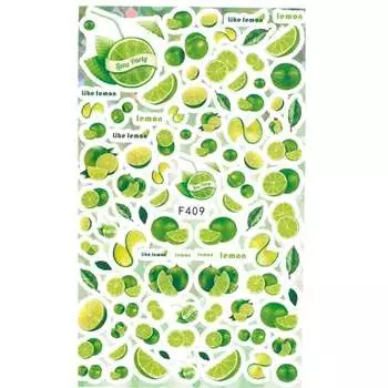 Тонкие самоклеящиеся наклейки для ногтей Miss Color № F409 MollyLac, Molly Lac