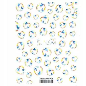 Тонкие самоклеящиеся наклейки для ногтей Nail Art Design №TS-462, AllePaznokcie