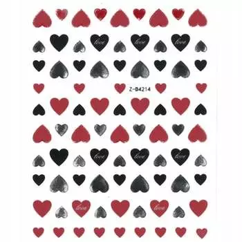 Тонкие самоклеящиеся наклейки для ногтей. Наклейка для дизайна ногтей темно-красная № Z-D4214., AllePaznokcie