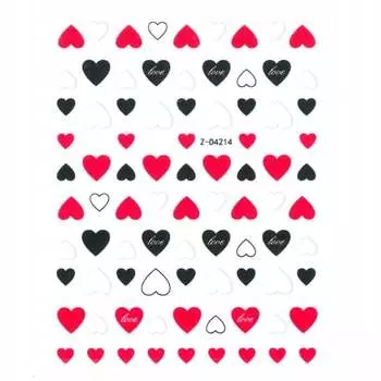 Тонкие самоклеящиеся наклейки для ногтей. Наклейка для дизайна ногтей красная № Z-D4214., AllePaznokcie