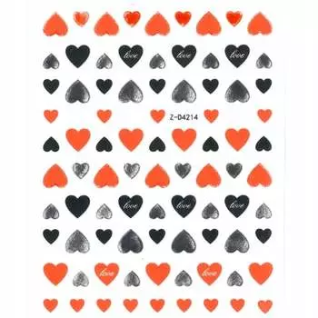 Тонкие самоклеящиеся наклейки для ногтей. Наклейка для дизайна ногтей оранжевая № Z-D4214., AllePaznokcie