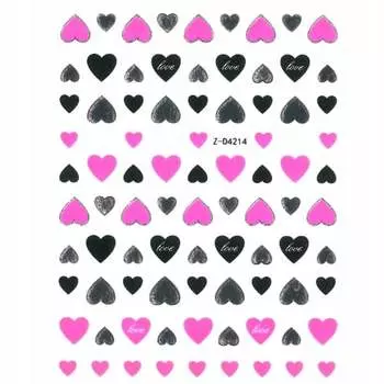 Тонкие самоклеящиеся наклейки для ногтей, наклейки для дизайна ногтей, неоновый розовый № Z-D4214, AllePaznokcie