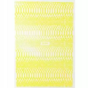 Тонкие самоклеящиеся наклейки для ногтей Snake Skin Yellow № B066, AllePaznokcie