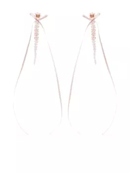 ТОНКИЕ СЕРЬГИ-КАПЛИ С ЛЕНТОЙ В ВИДЕ БАНТА Simone Rocha, розовый