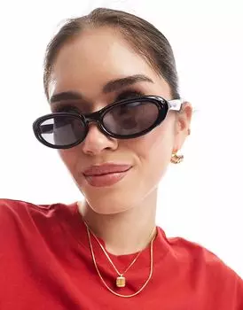 Тонкие солнцезащитные очки AJ Morgan в черной оправе