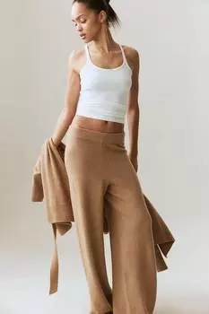 Тонкие трикотажные брюки H&M, бежевый