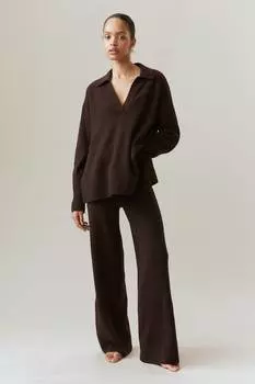 Тонкие трикотажные брюки H&M, коричневый