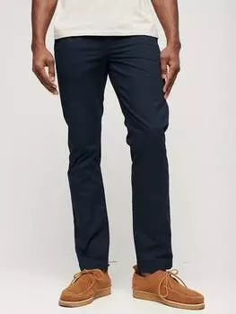 Тонкие зауженные эластичные брюки-чинос Superdry, цвет Eclipse Navy