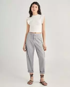 Тонкие женские брюки-карго Green Coast, серый