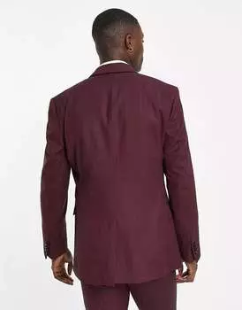 Тонкий бордовый пиджак New Look
