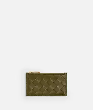 Тонкий чехол для карт Intrecciato на молнии Bottega Veneta