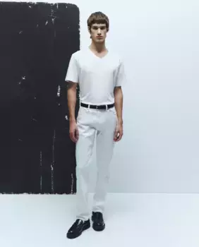 Тонкий цветной деним Sfera, белый