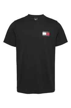 Тонкий джемпер с флагом из 100% хлопка Tommy Jeans, черный