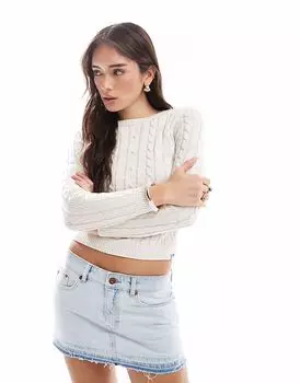 Тонкий джемпер Superdry Essentials Cable в цвете экрю