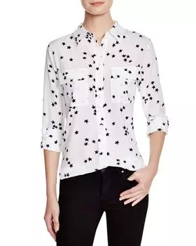 Тонкий фирменный шелковый топ Equipment