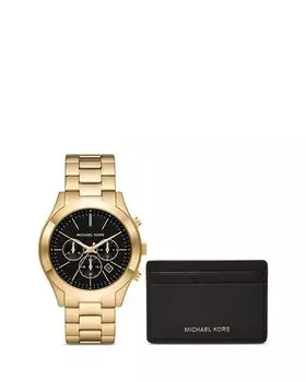 Тонкий хронограф Runway, подарочный набор 44 мм Michael Kors, цвет Black