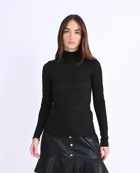 Тонкий и облегающий женский свитер с высоким воротником Molly Bracken, черный