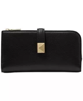 Тонкий кошелек Deco из шагреневой кожи на молнии Kate Spade New York, черный