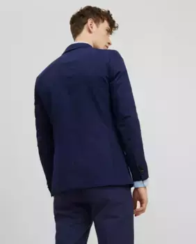 Тонкий костюм мужской пиджак Jack & Jones, индиго/синий