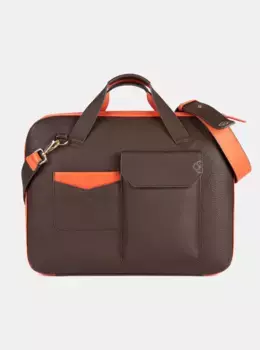 Тонкий кожаный держатель для документов коричневого цвета Scharlau, коричневый