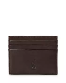 Тонкий кожаный футляр для визиток Suffolk Polo Ralph Lauren, цвет Brown