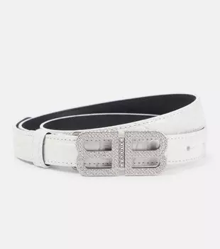Тонкий кожаный ремень BB Hourglass Balenciaga, разноцветный