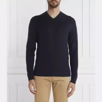 Тонкий крой из превосходной шерсти Calvin Klein, синий