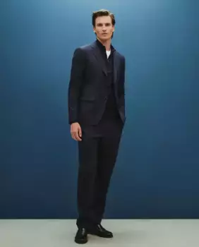 Тонкий мужской костюм, который можно стирать Dustin, темно-синий