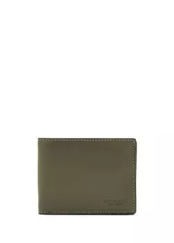 Тонкий мужской кожаный кошелек Coach, хаки